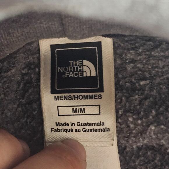 The North Face Mens Gray Pullover Hoodie Sweatshirt Size M Logo Fleece Cotton - Picture 10 of 14